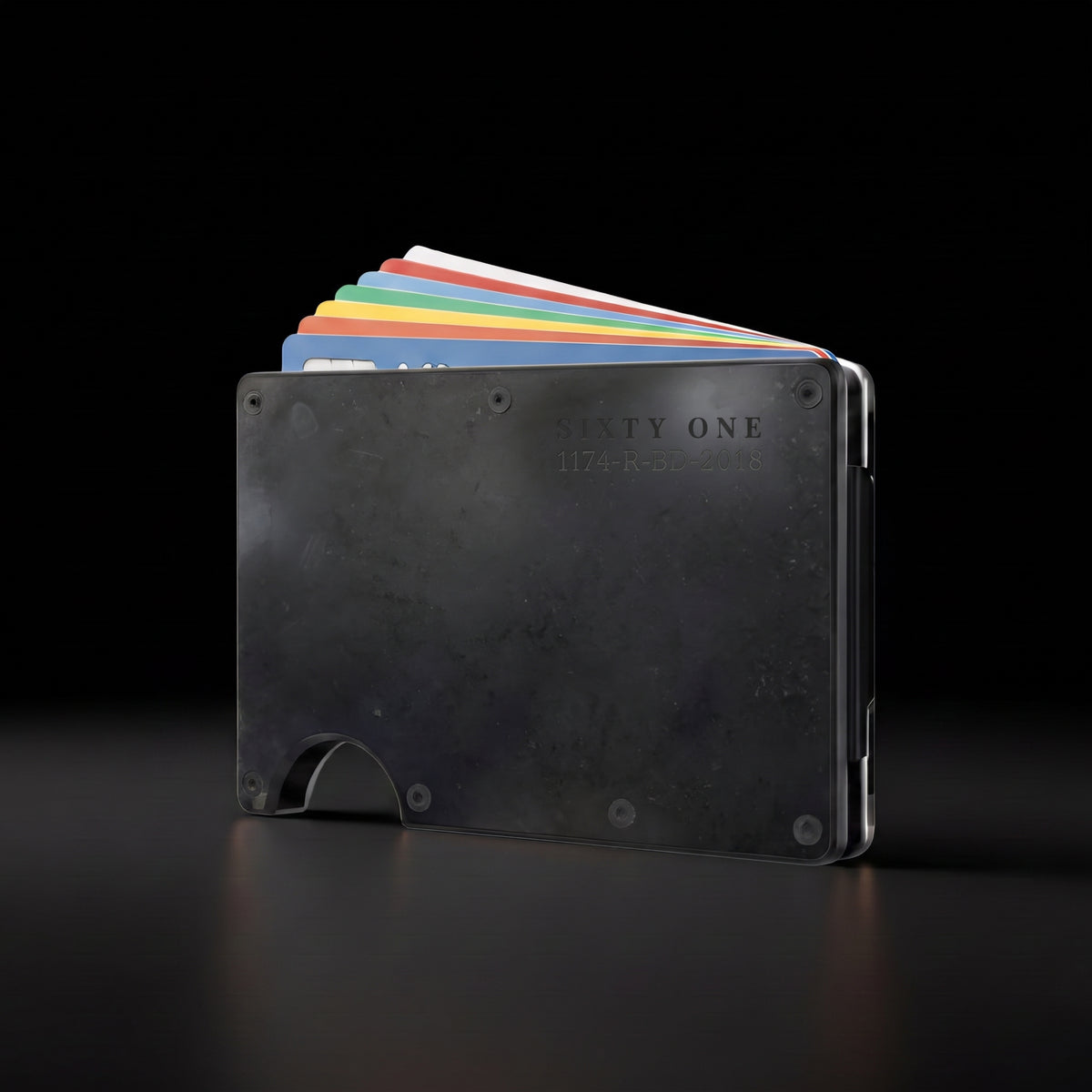 The 1174-R wallet holding cards